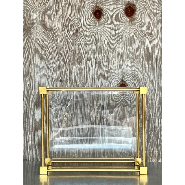 Vintage Boho Brass Magazine Holder After Charles Hollis Jones — additional photo 3