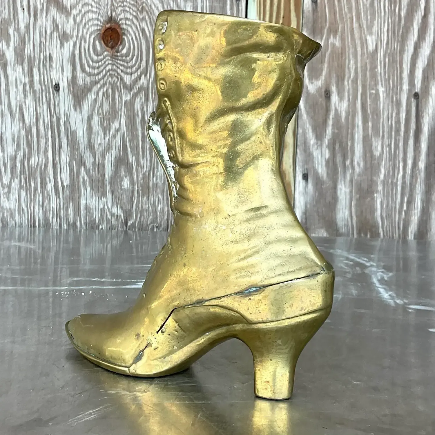 Vintage Boho Brass Victorian Boot — additional photo 3