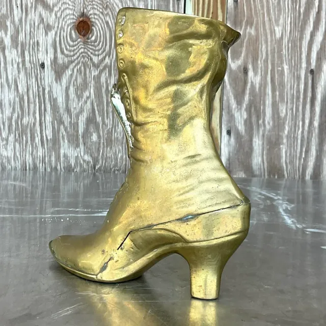 Vintage Boho Brass Victorian Boot — additional photo 3
