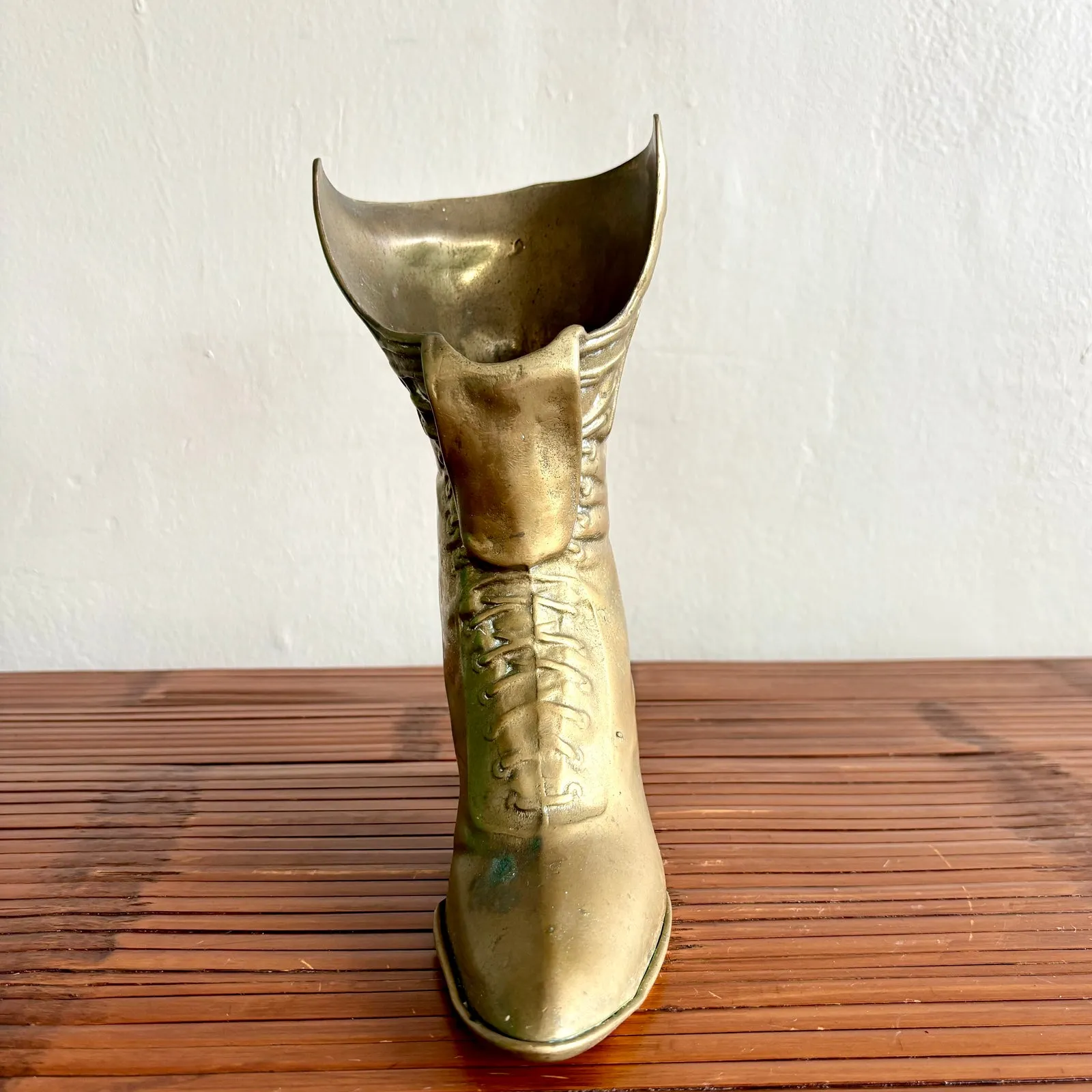 Vintage Boho Brass Victorian Boot Vase — additional photo 3