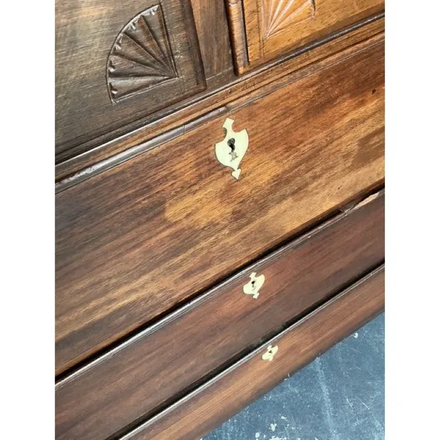 Vintage Boho British Colonial Carved Chest With Bone Escutcheons — additional photo 1