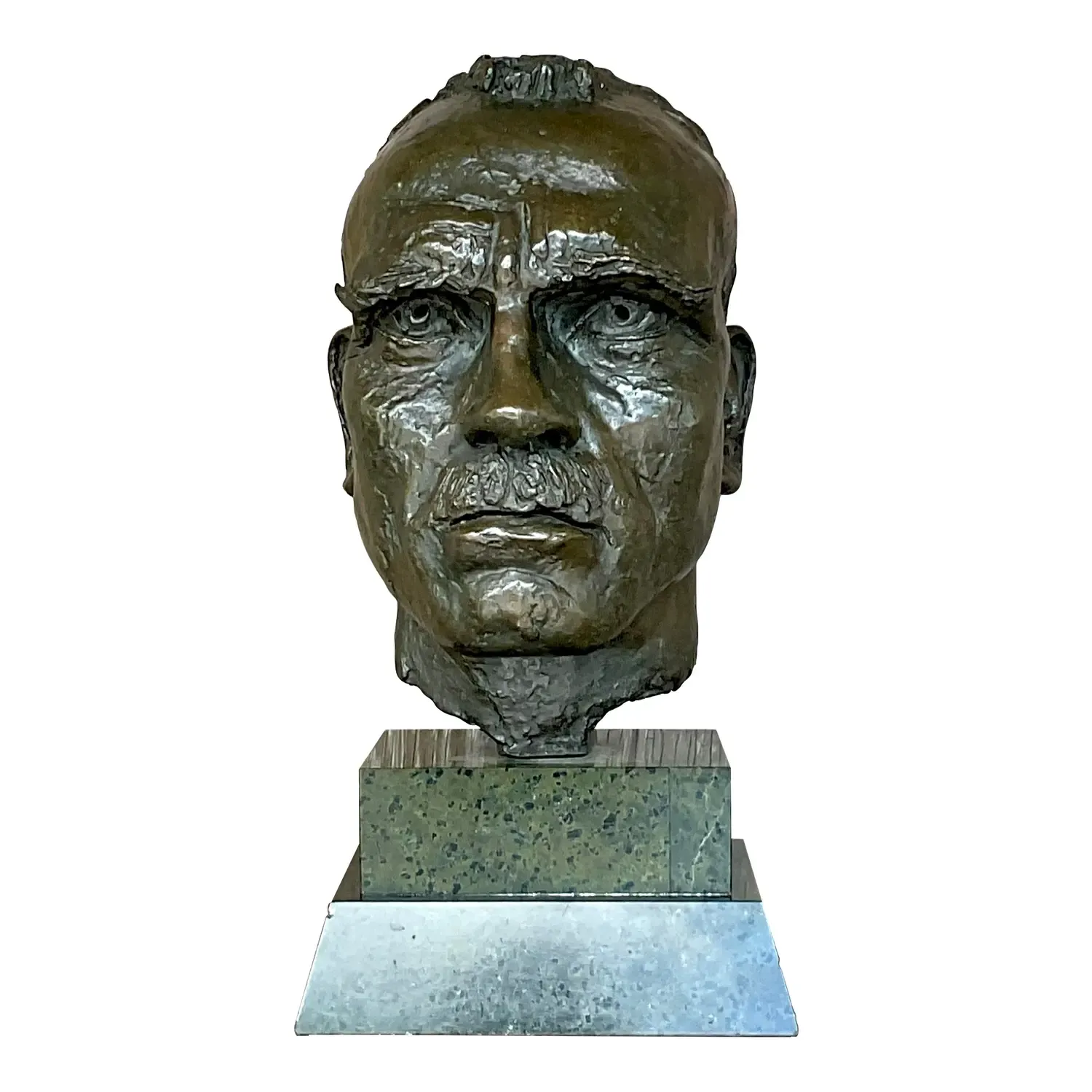 Vintage Boho Bronze Bust of Man After Jacob Epstein — additional photo 1