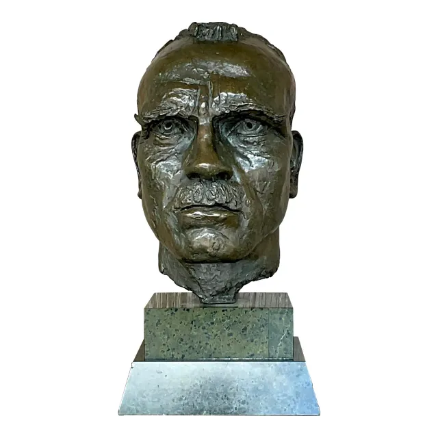 Vintage Boho Bronze Bust of Man After Jacob Epstein — additional photo 1