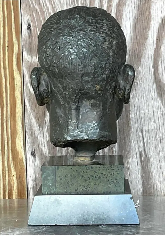 Vintage Boho Bronze Bust of Man After Jacob Epstein — additional photo 6