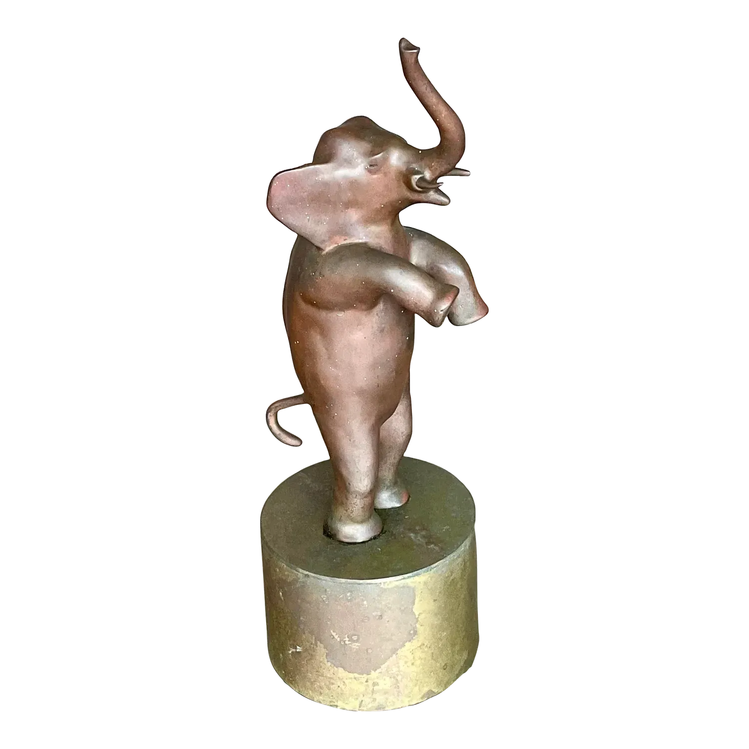 Vintage Boho Bronze Dancing Elephant Statue