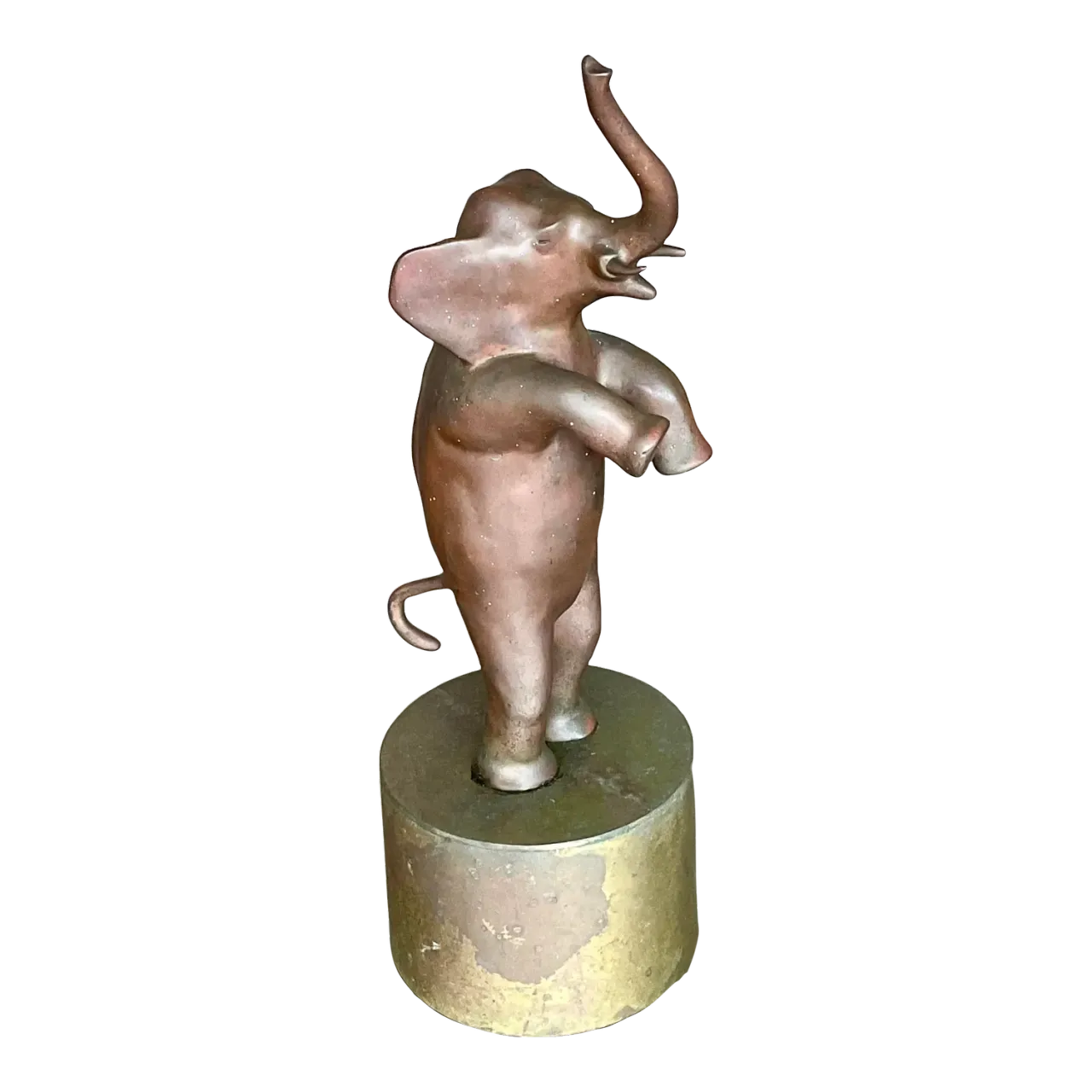 Vintage Boho Bronze Dancing Elephant Statue
