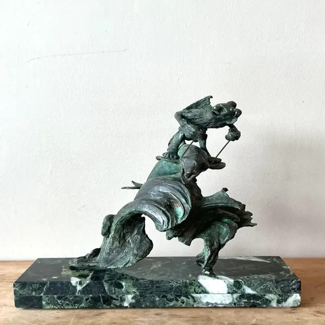 Vintage Boho Bronze Horse Sculpture — additional photo 2