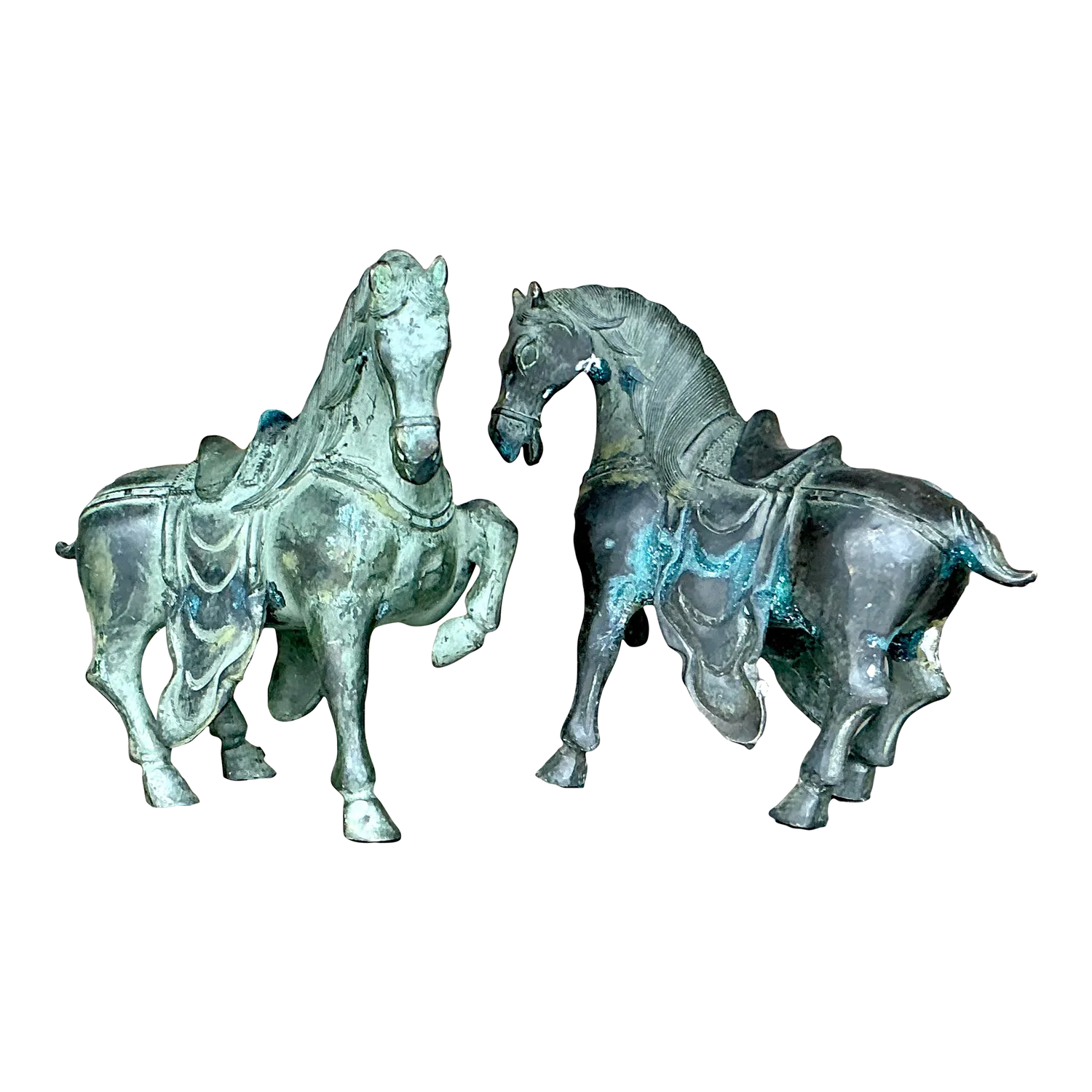 Vintage Boho Bronze Temple Horses - Set of 2 — additional photo 4
