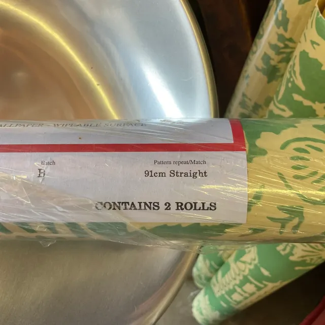 Vintage Boho Brunschwig & Fils Lhasa Hand Printed Double Roll Wallpaper — additional photo 5