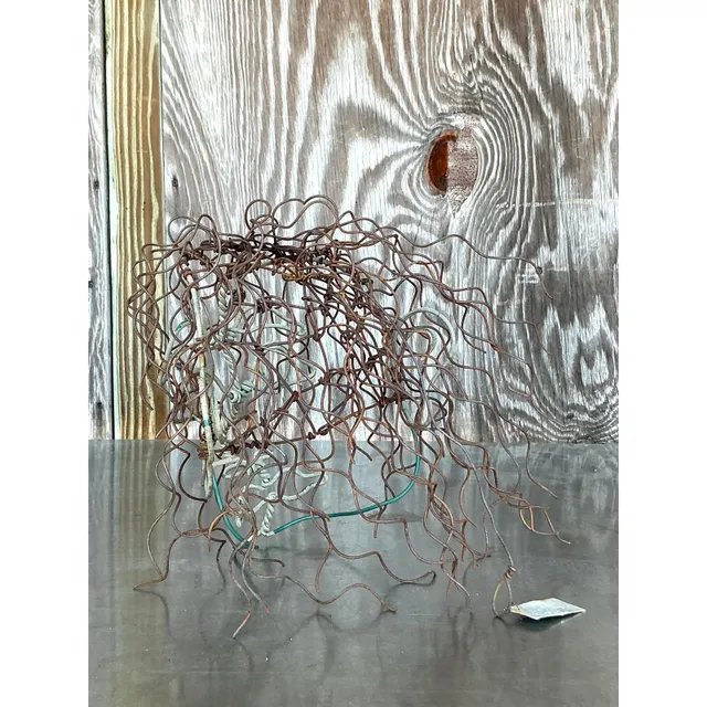 Vintage Boho Brutalist Wire Sculpture of Head — additional photo 7