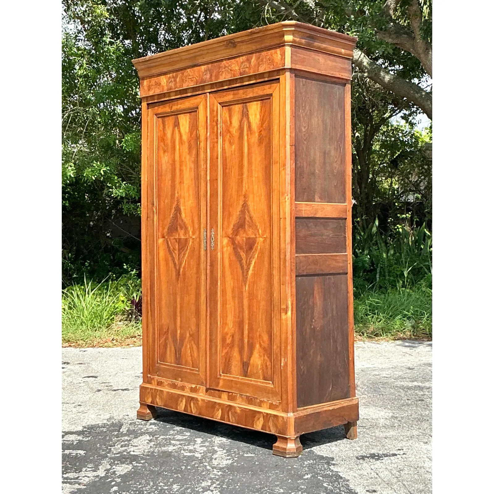 Vintage Boho Burl Wood Armoire — additional photo 1