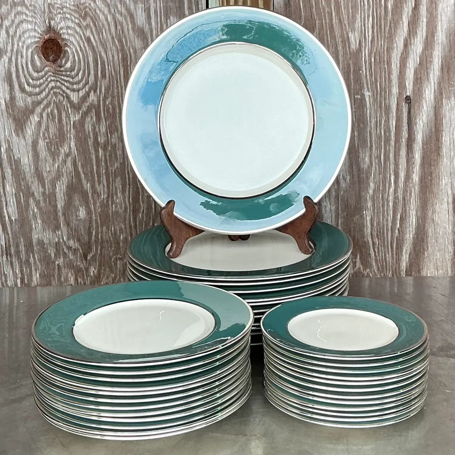 Vintage Boho Carole Stupell Jade Band China - Set of 36 — additional photo 1