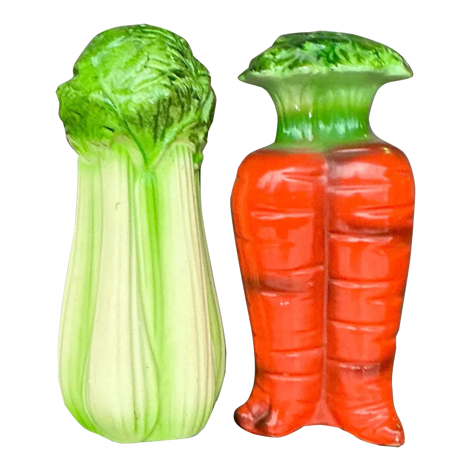 Vintage Boho Carrots and Celery Salt and Pepper Shaker Set