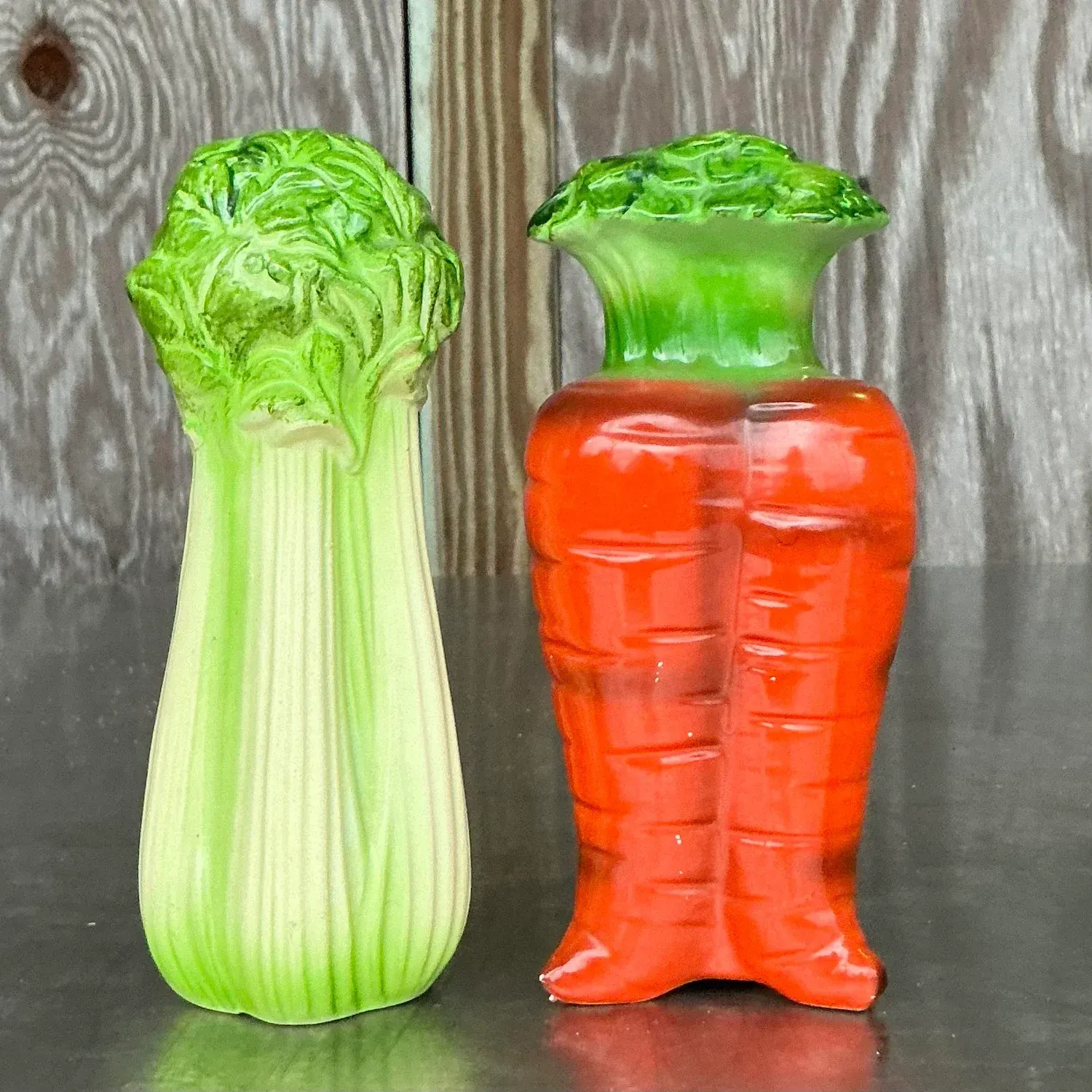 Vintage Boho Carrots and Celery Salt and Pepper Shaker Set — additional photo 6
