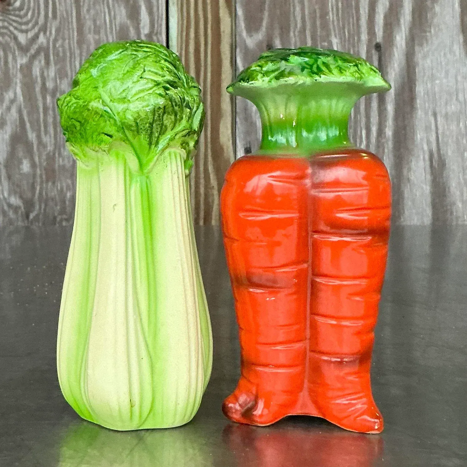 Vintage Boho Carrots and Celery Salt and Pepper Shaker Set — additional photo 8
