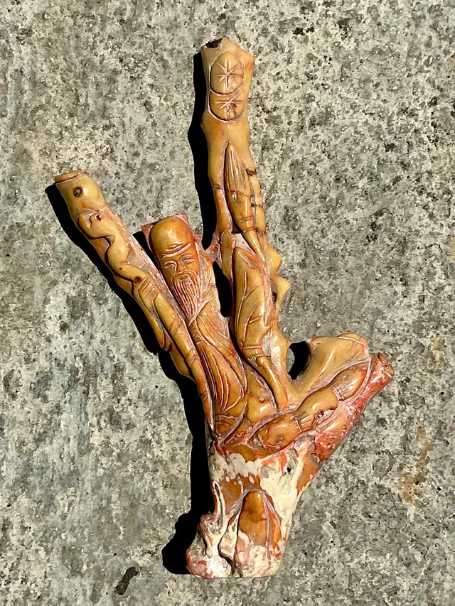 Vintage Boho Carved Coral Branch — additional photo 1