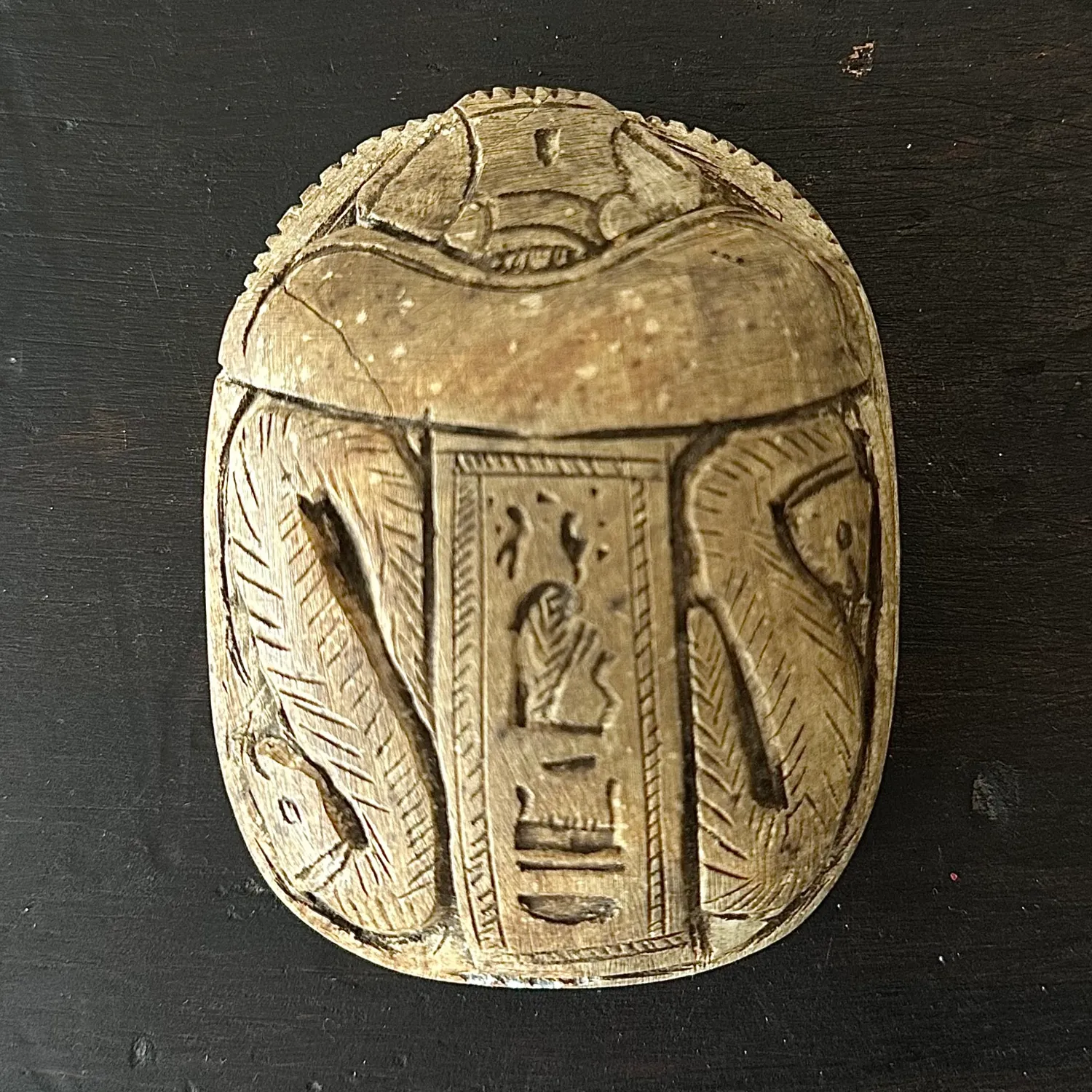 Vintage Boho Carved Egyptian Scarabs - Set of 3 — additional photo 1