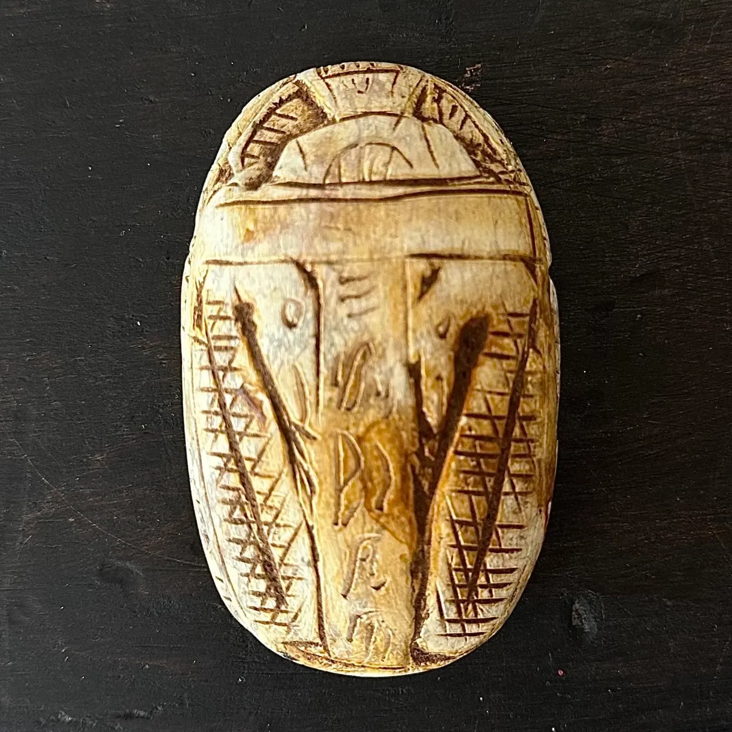 Vintage Boho Carved Egyptian Scarabs - Set of 3 — additional photo 3