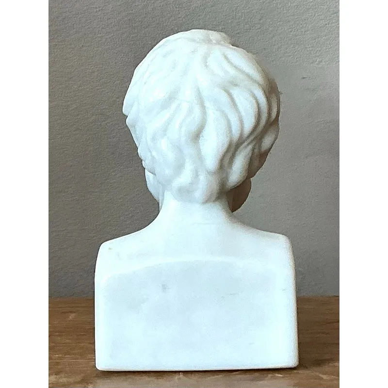 Vintage Boho Carved Marble Bust of a Lincoln — additional photo 3