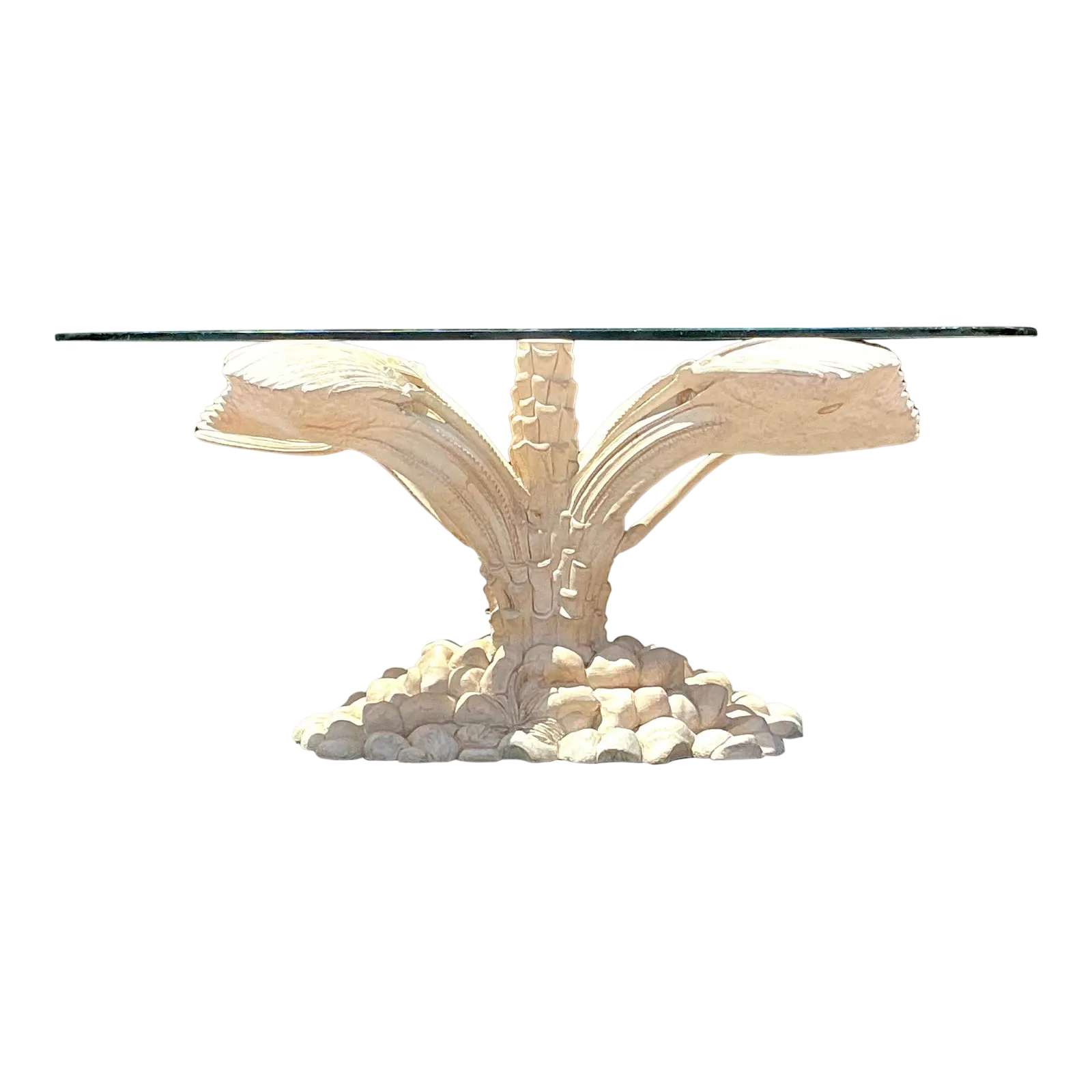 Vintage Boho Carved Palm Tree Dining Table — additional photo 1