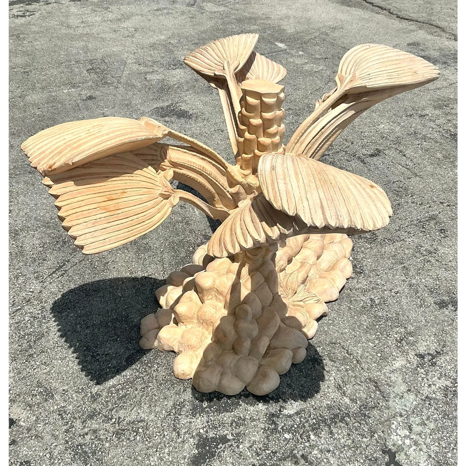 Vintage Boho Carved Palm Tree Dining Table — additional photo 3