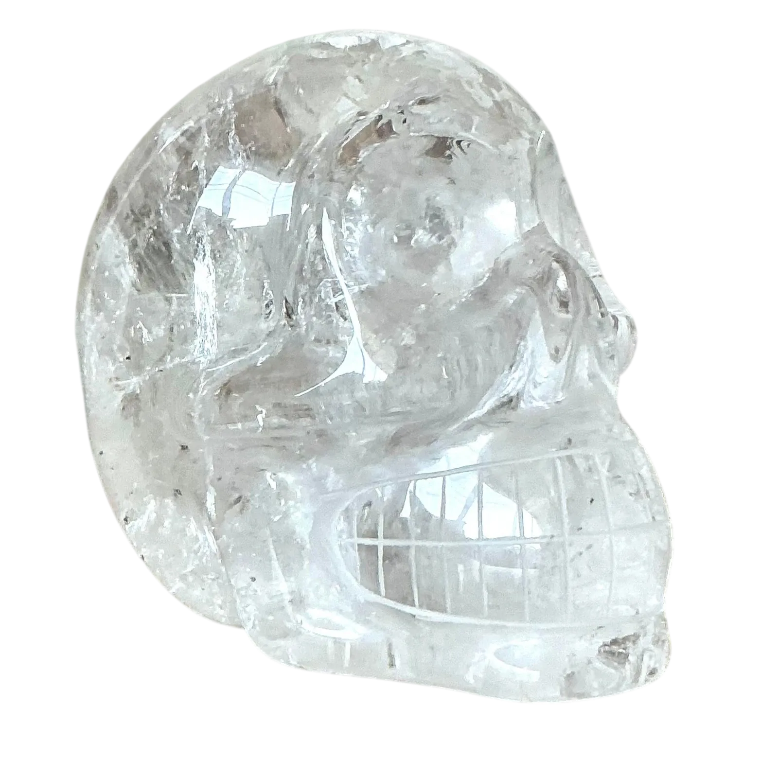 Vintage Boho Carved Rock Crystal Skull