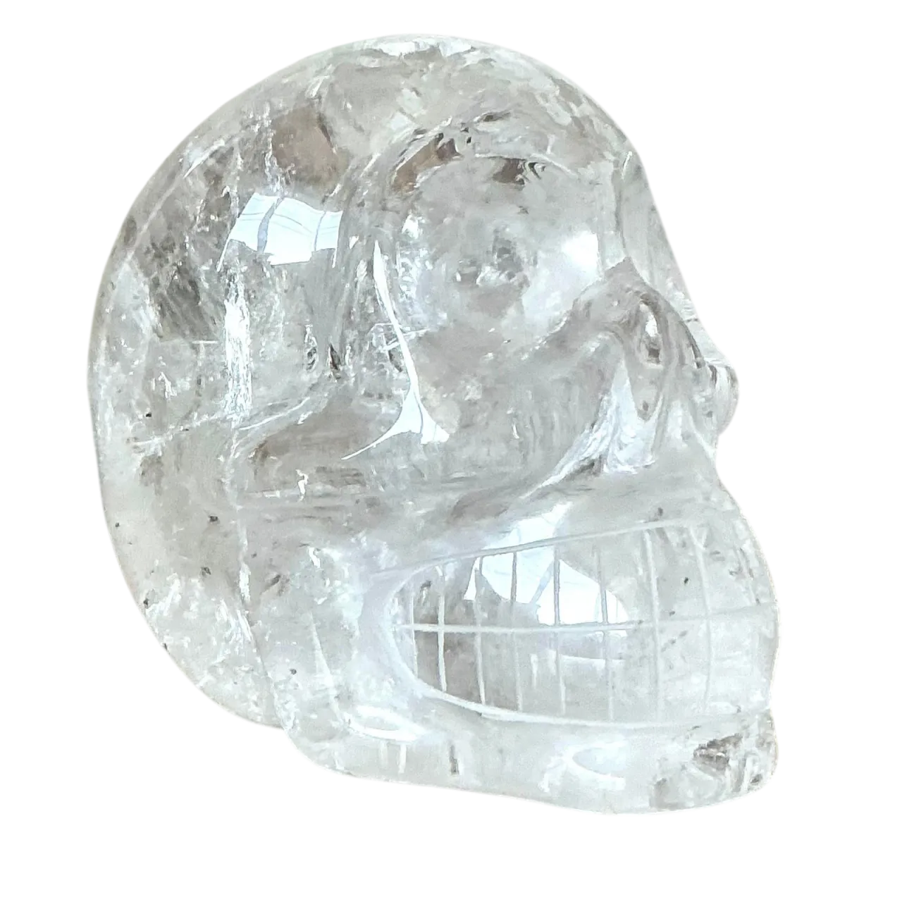 Vintage Boho Carved Rock Crystal Skull
