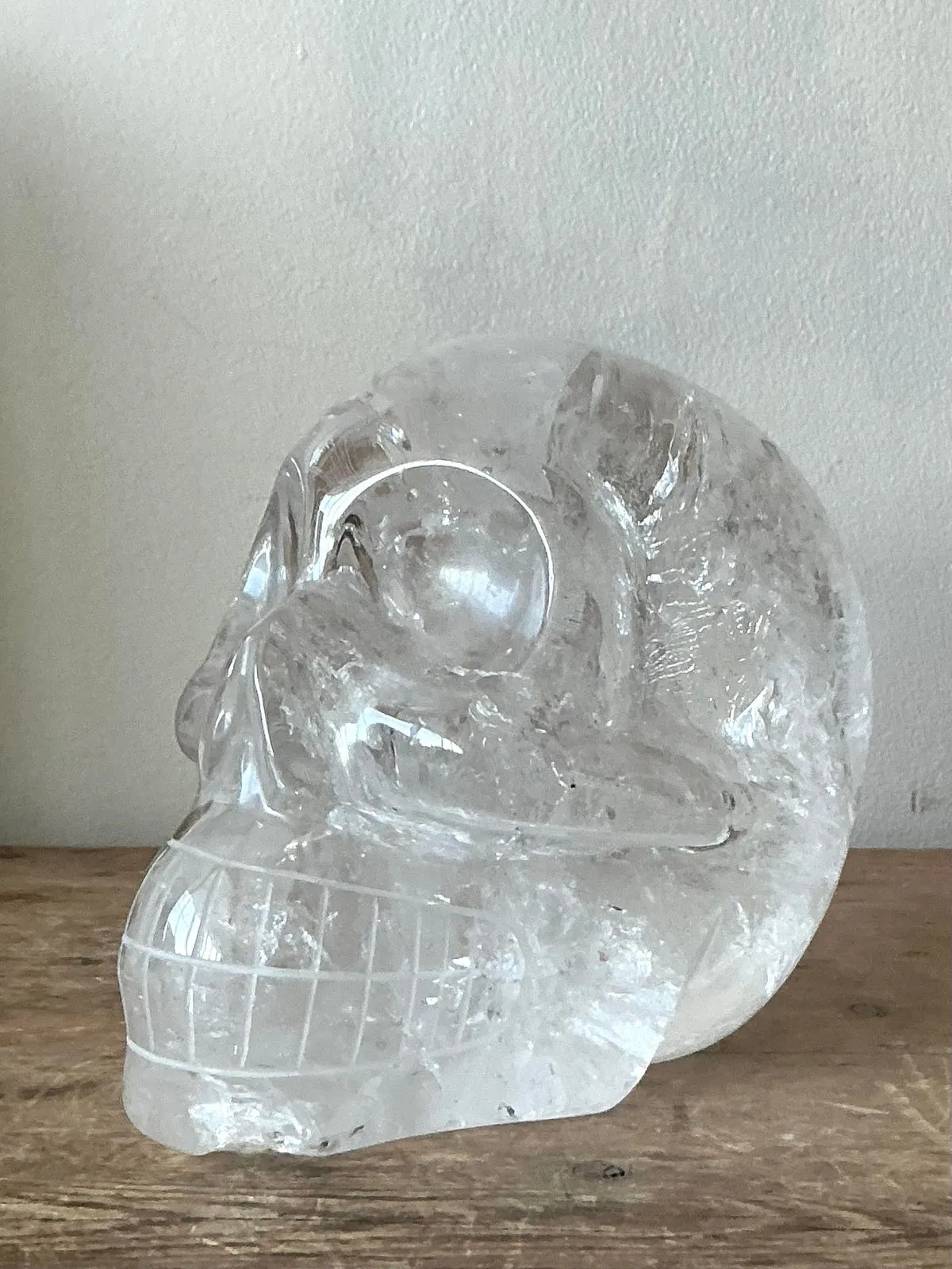 Vintage Boho Carved Rock Crystal Skull — additional photo 1