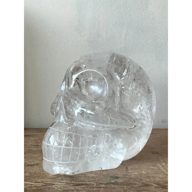 Vintage Boho Carved Rock Crystal Skull — additional photo 1