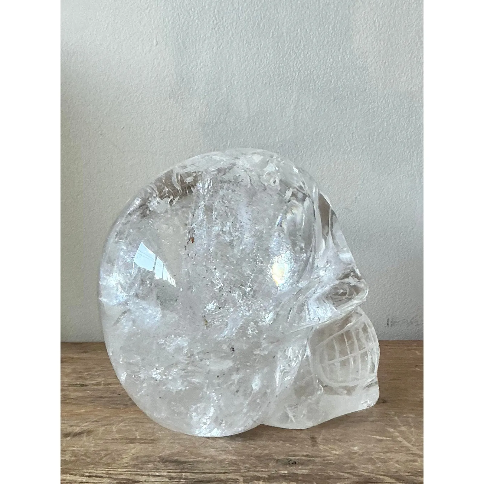 Vintage Boho Carved Rock Crystal Skull — additional photo 2