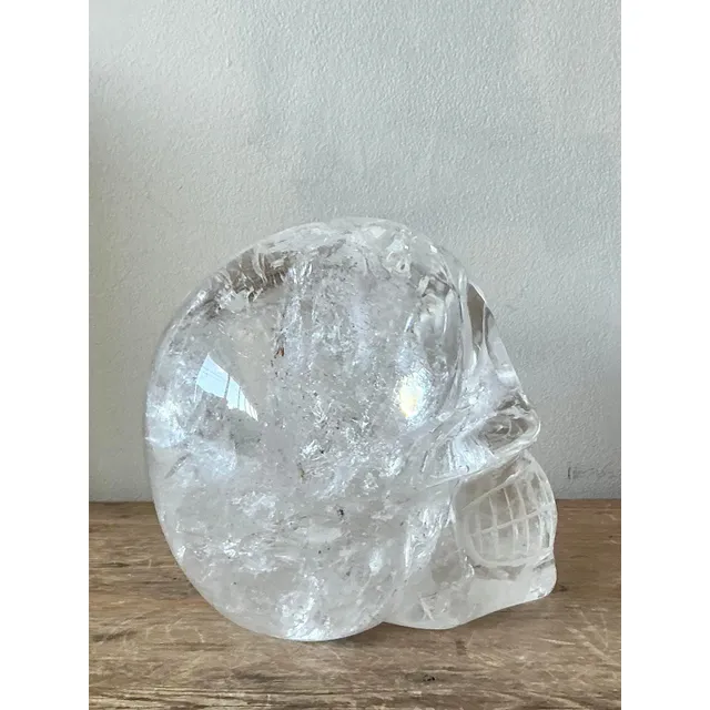 Vintage Boho Carved Rock Crystal Skull — additional photo 2
