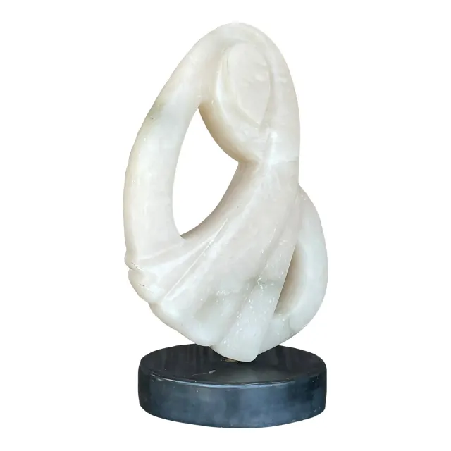 Vintage Boho Carved Stone Abstract Sculpture — additional photo 1