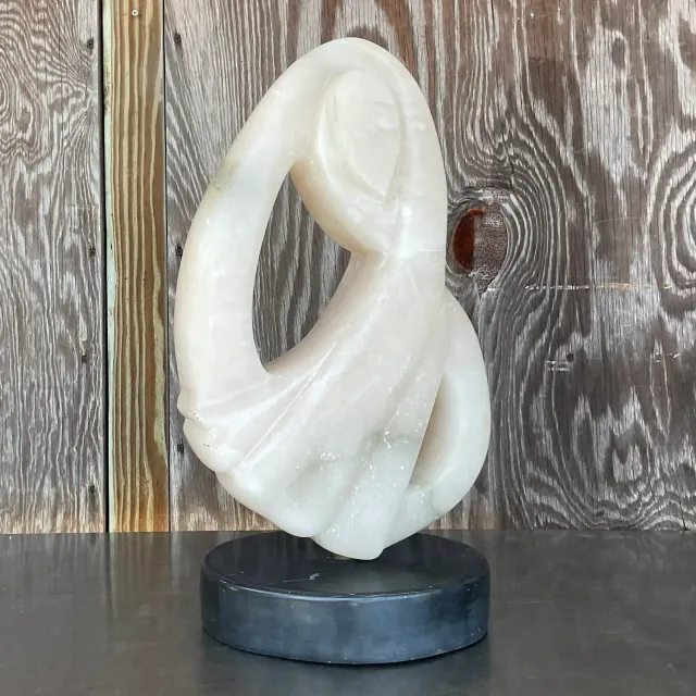 Vintage Boho Carved Stone Abstract Sculpture — additional photo 3
