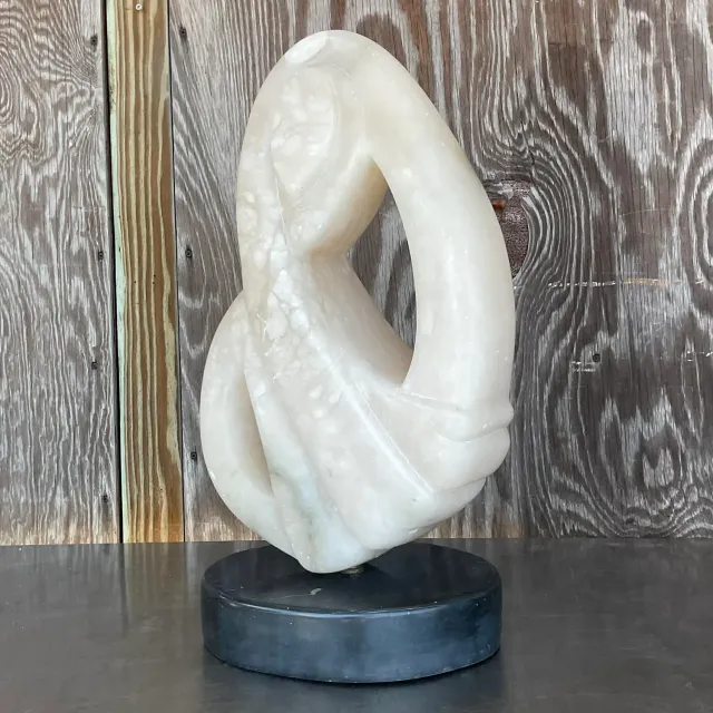 Vintage Boho Carved Stone Abstract Sculpture — additional photo 4