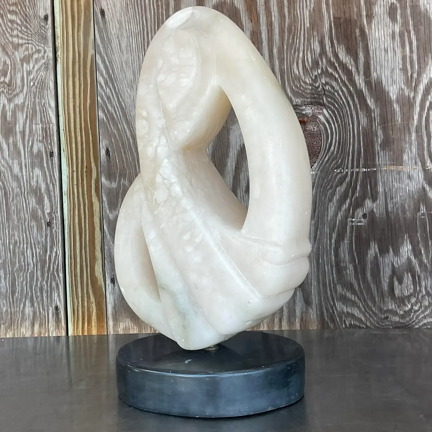 Vintage Boho Carved Stone Abstract Sculpture — additional photo 6