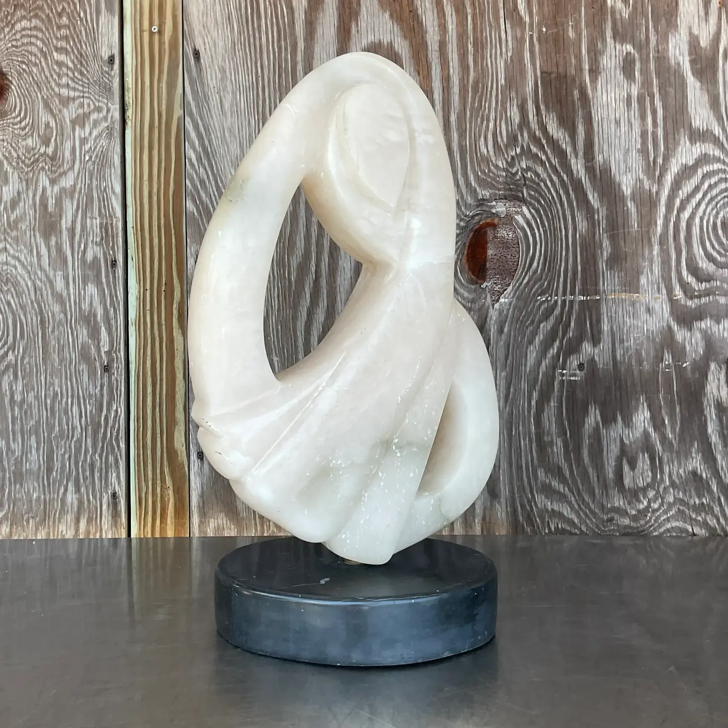 Vintage Boho Carved Stone Abstract Sculpture — additional photo 7