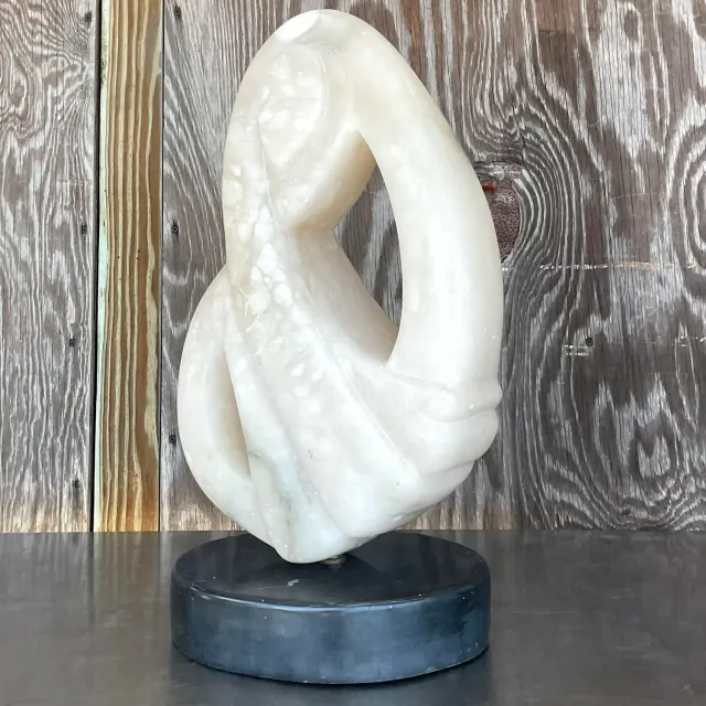 Vintage Boho Carved Stone Abstract Sculpture — additional photo 8