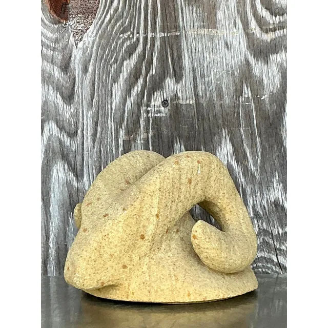 Vintage Boho Carved Stone Rams Head — additional photo 4