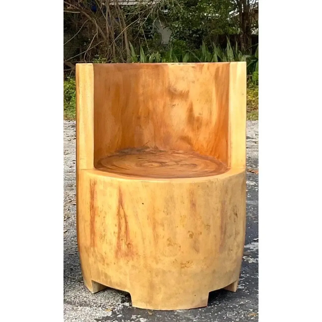 Vintage Boho Carved Tree Trunk Chair — additional photo 1