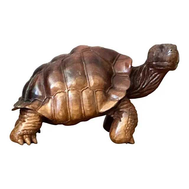 Vintage Boho Carved Wood Turtle — additional photo 1