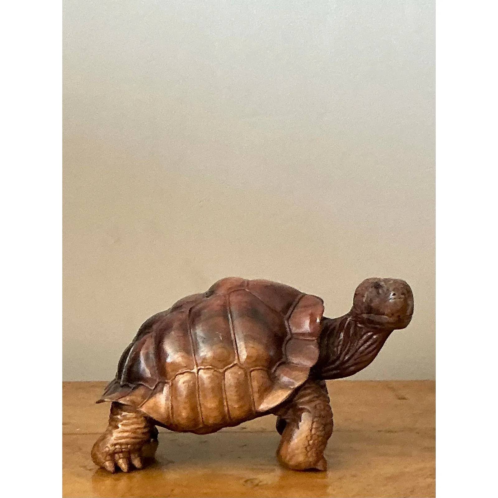 Vintage Boho Carved Wood Turtle — additional photo 2