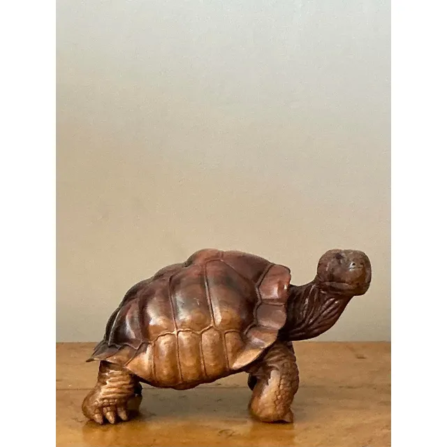Vintage Boho Carved Wood Turtle — additional photo 2