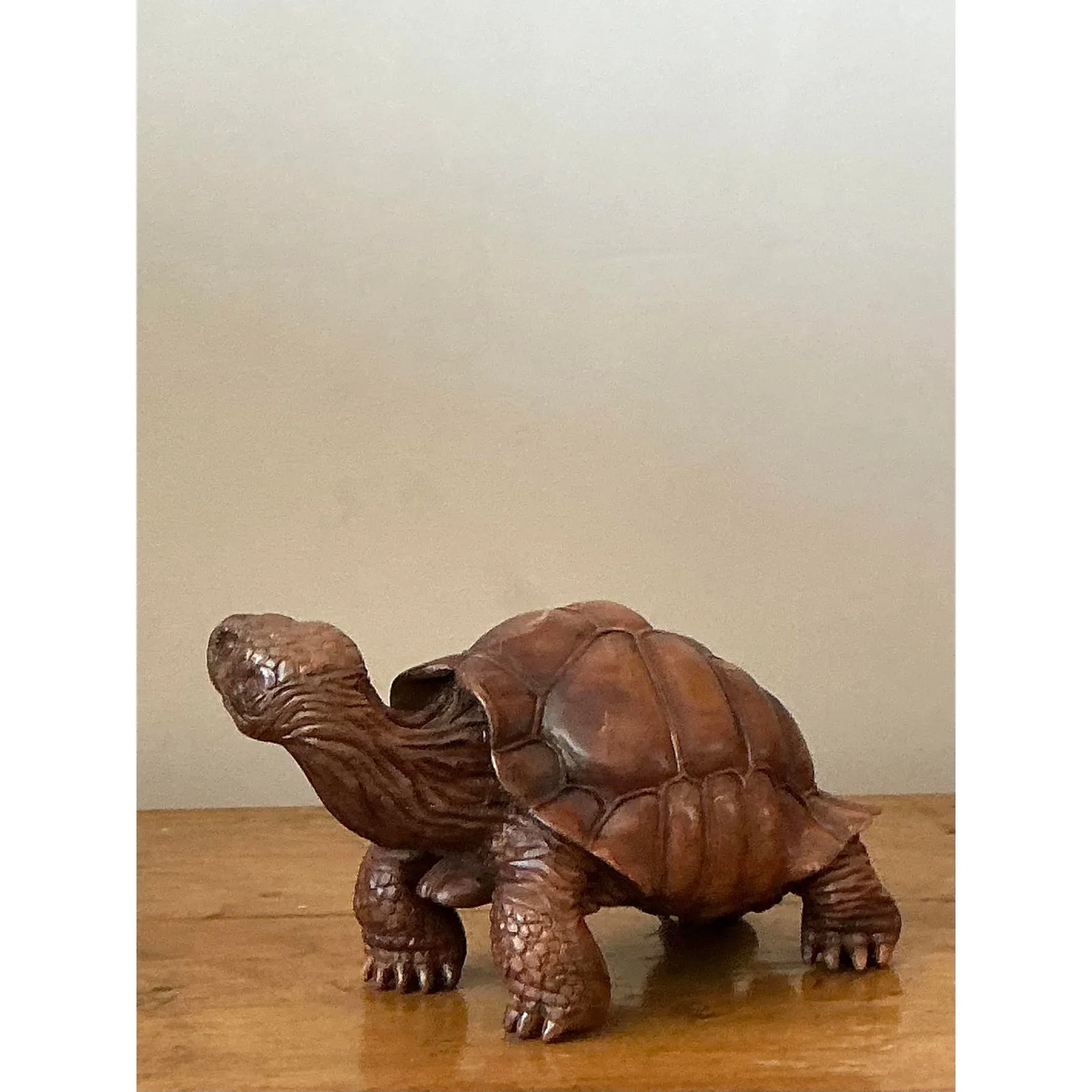 Vintage Boho Carved Wood Turtle — additional photo 3