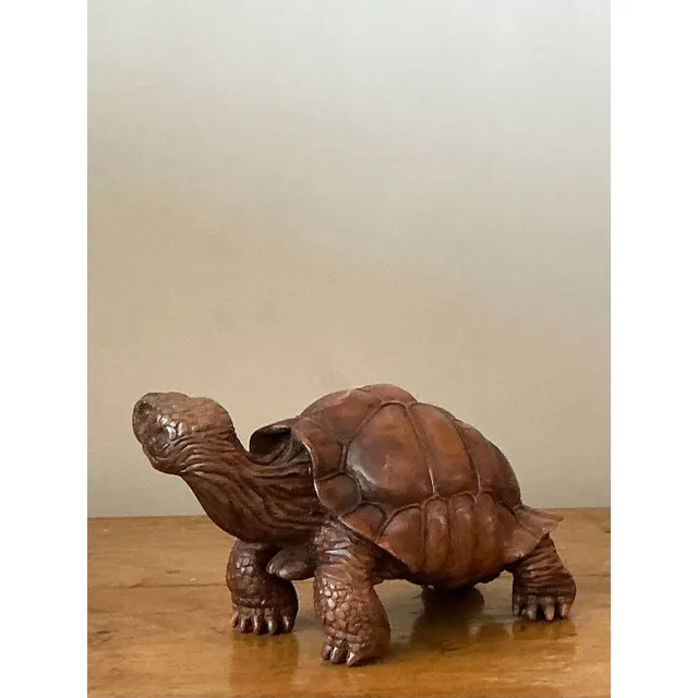 Vintage Boho Carved Wood Turtle — additional photo 3