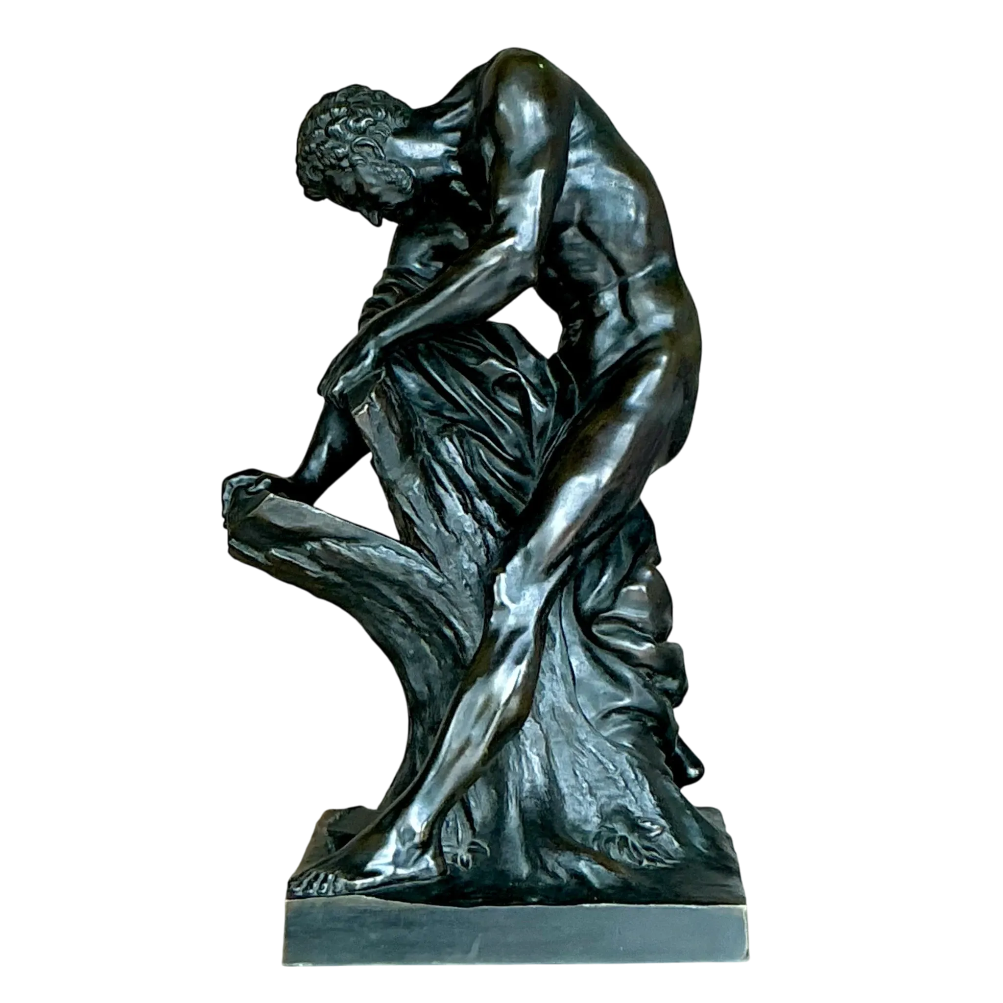 Vintage Boho Cast Bronze Milo of Croton Sculpture