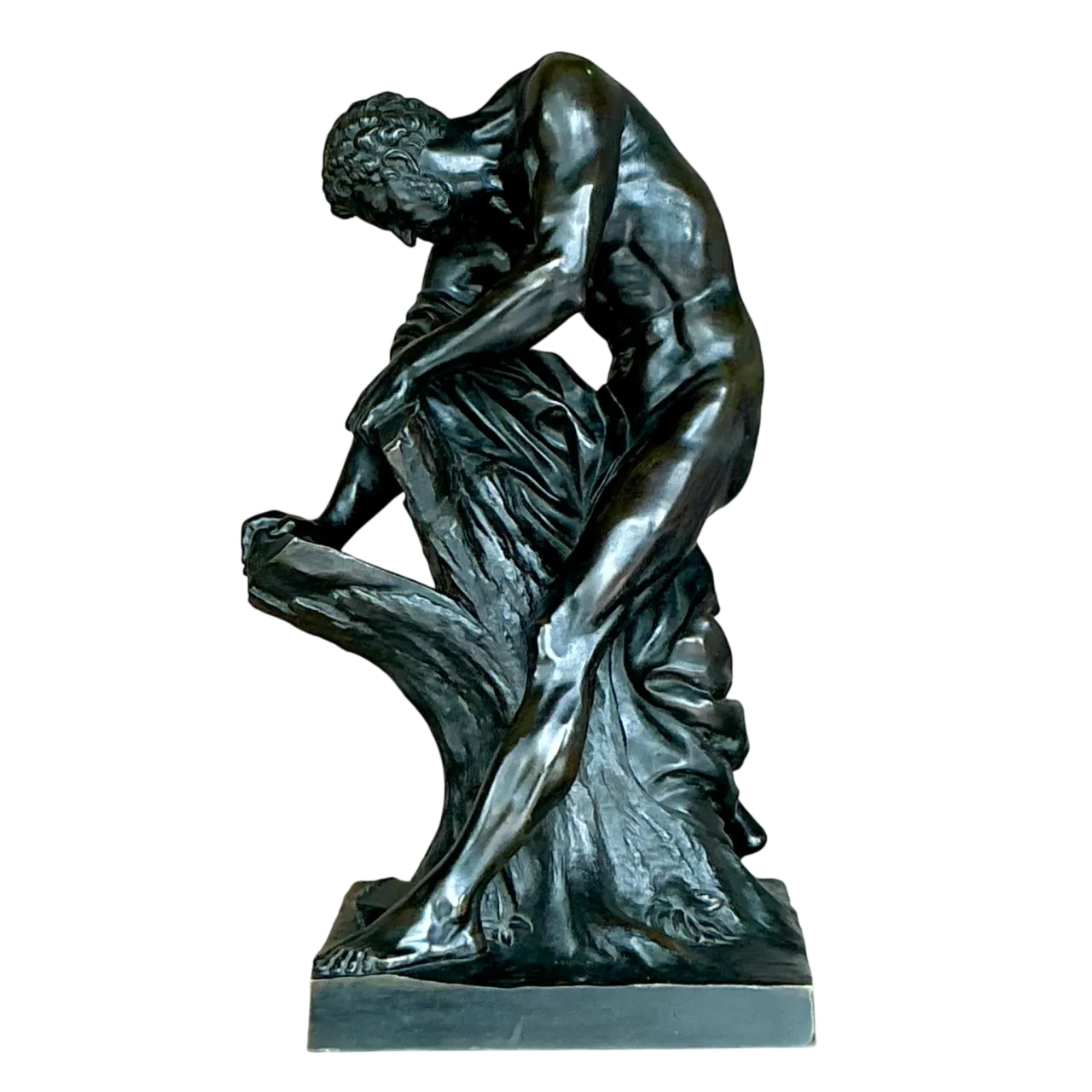 Vintage Boho Cast Bronze Milo of Croton Sculpture