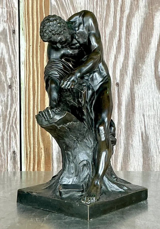 Vintage Boho Cast Bronze Milo of Croton Sculpture — additional photo 1