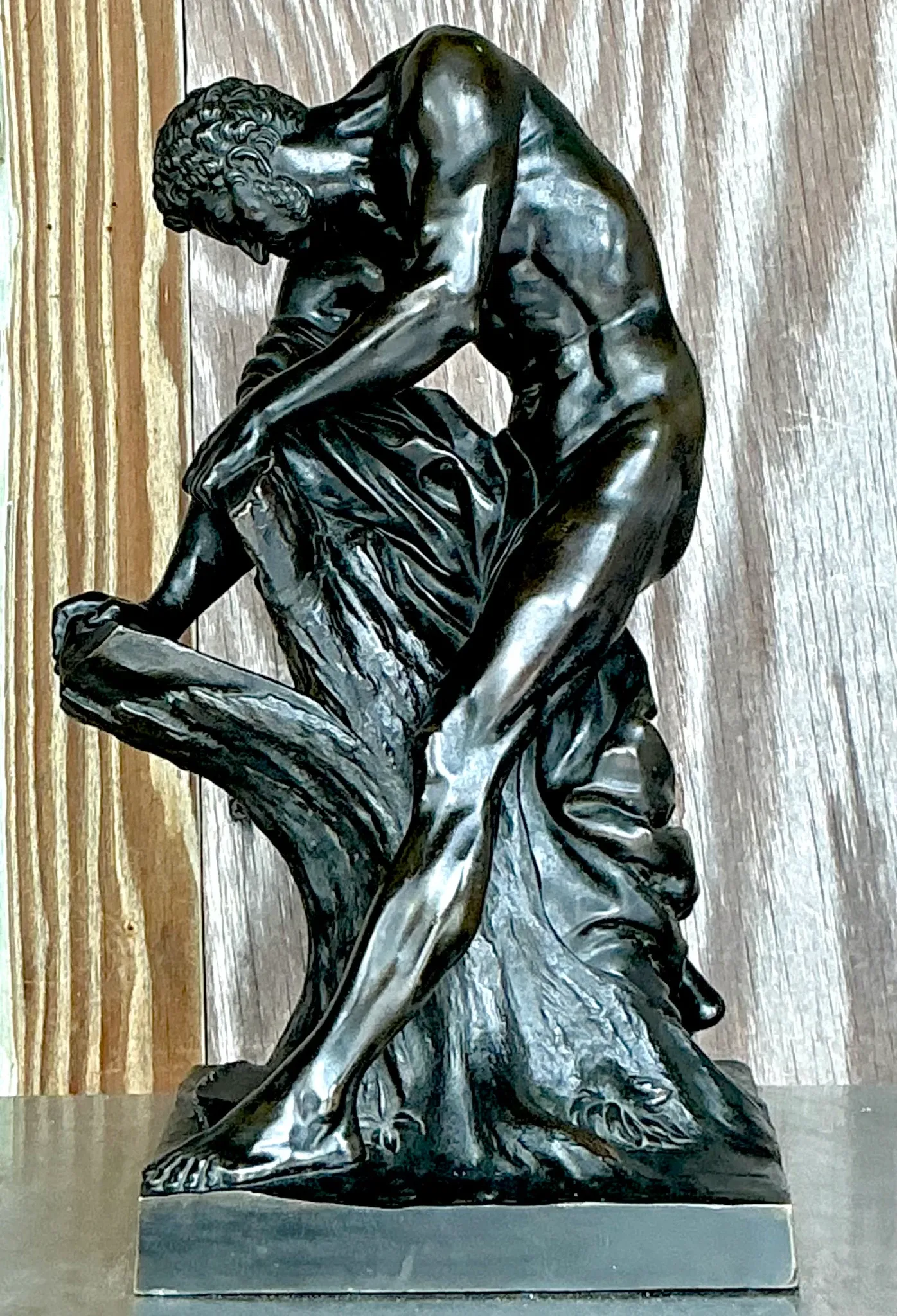 Vintage Boho Cast Bronze Milo of Croton Sculpture — additional photo 5