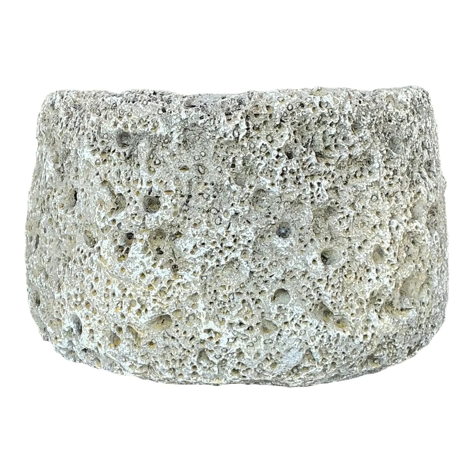 Vintage Boho Cast Cement Crater Planter — additional photo 1