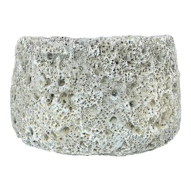 Vintage Boho Cast Cement Crater Planter — additional photo 1